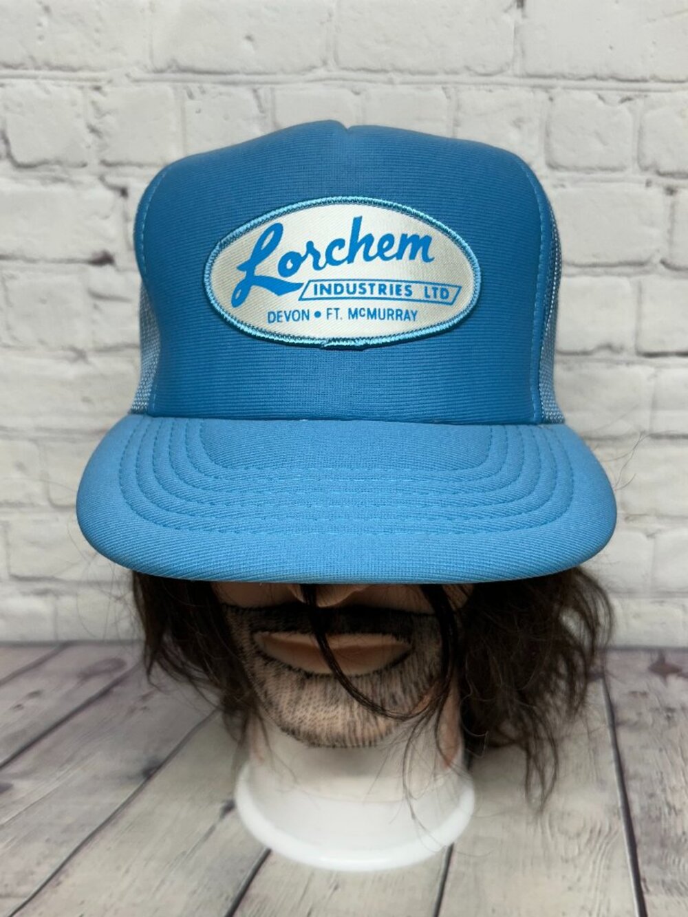 Vintage Trucker Hat Mesh Lorchem Industries Snapback Cap 80s Logo Patch